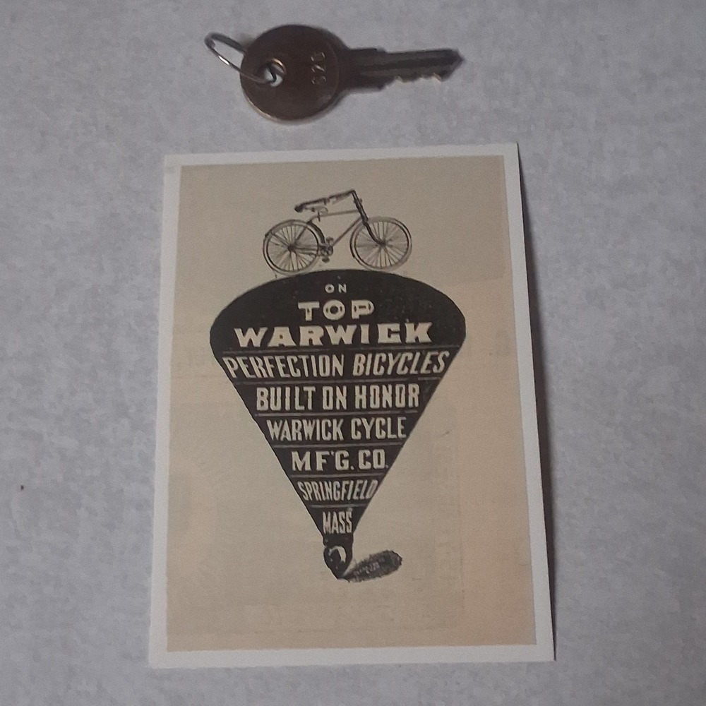 Vintage 1900s Warwick Bicycle Ad Print Antique Bike Ephemera Steampunk Wall Art